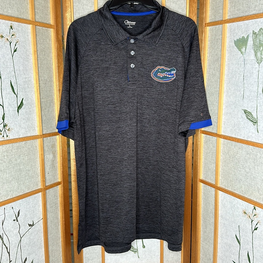 Chiliwear Florida Gators Golf Polo Marled Gray Athletic Shirt Men’s Size Large